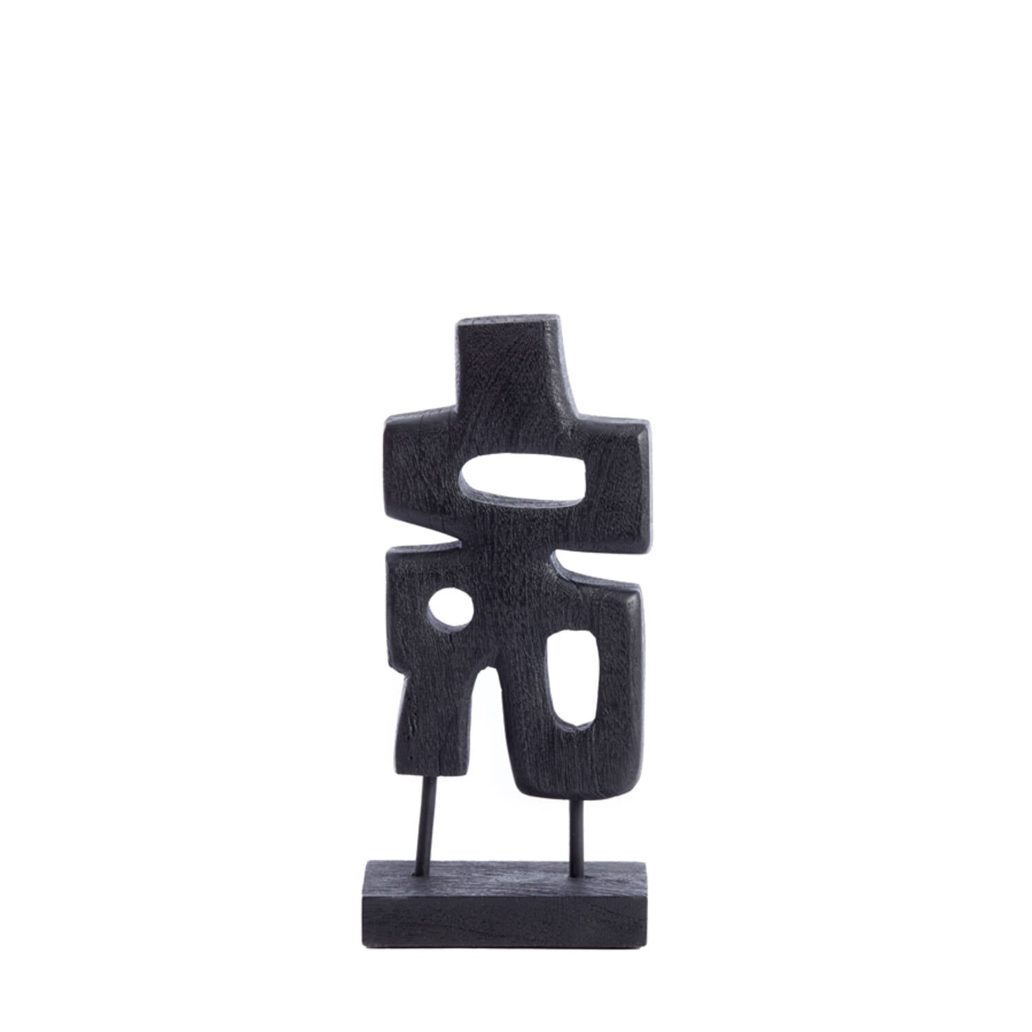 Silvia Wood Matt Black Ornament-Renaissance Design Studio