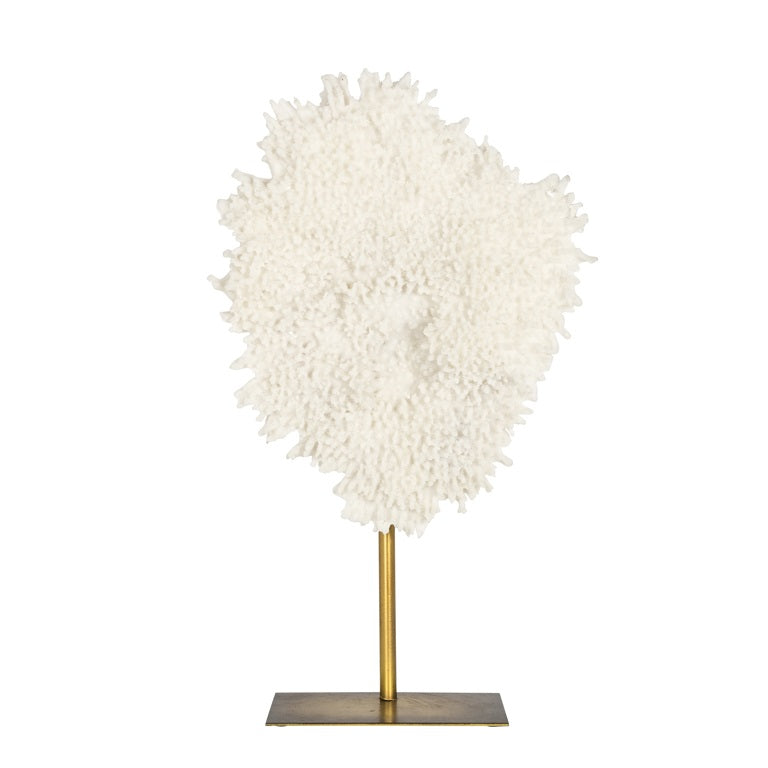 Small Jesse Faux Coral on brass colour stand-Renaissance Design Studio