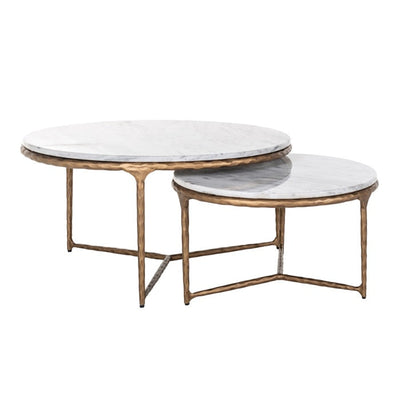 Smith set of 2 marble coffee tables