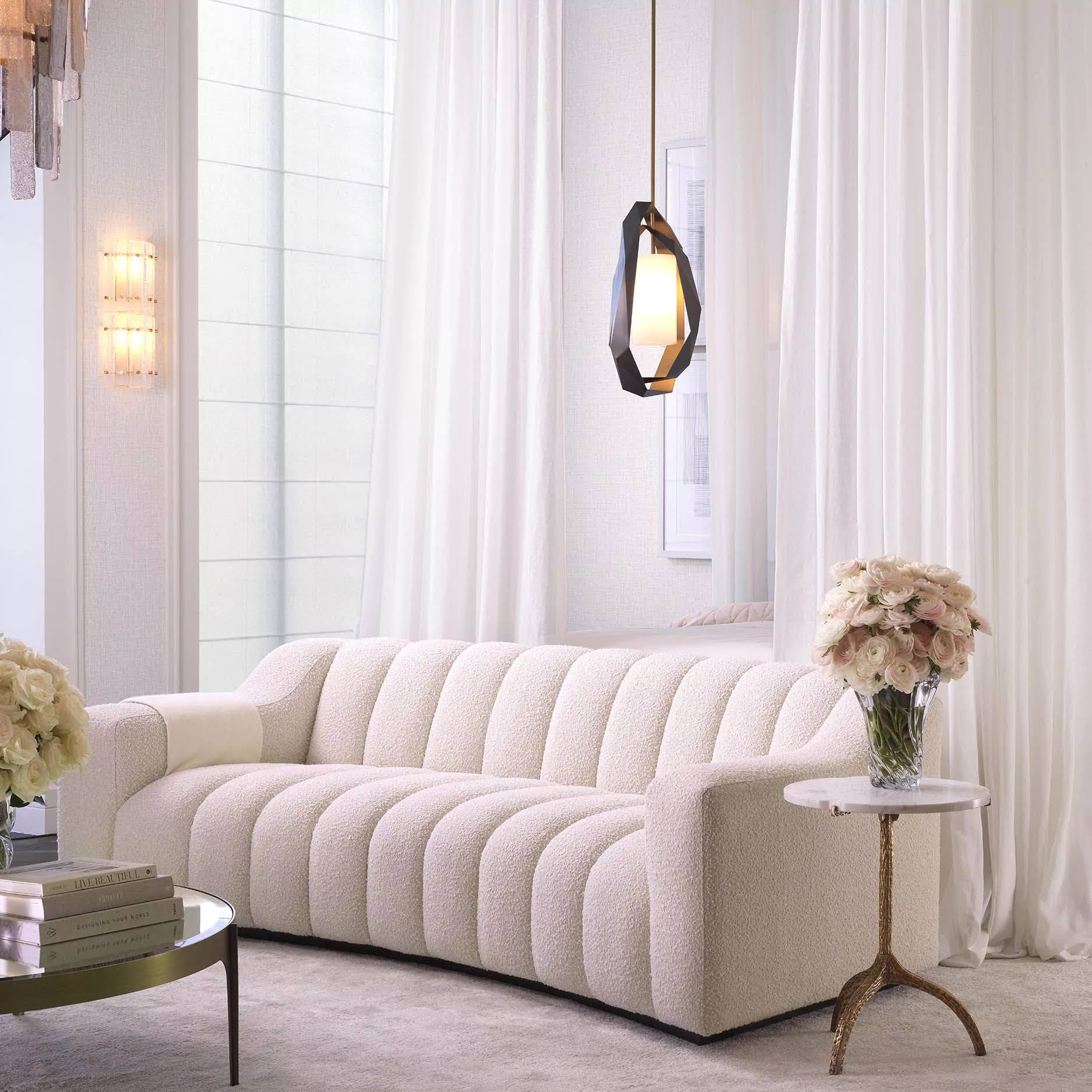 Sofa Kelly S in cream boucle by Eichholtz-Renaissance Design Studio