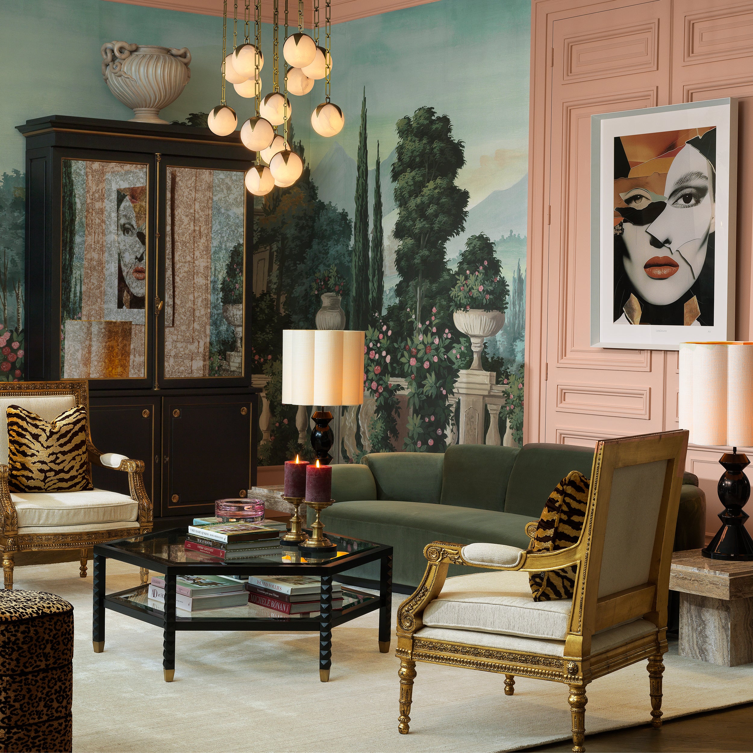 Sofa Marbella L Torrin green velvet by Eichholtz-Sofa-Renaissance Design Studio