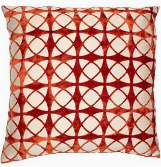 Spiral scatter cushion in burnt orange