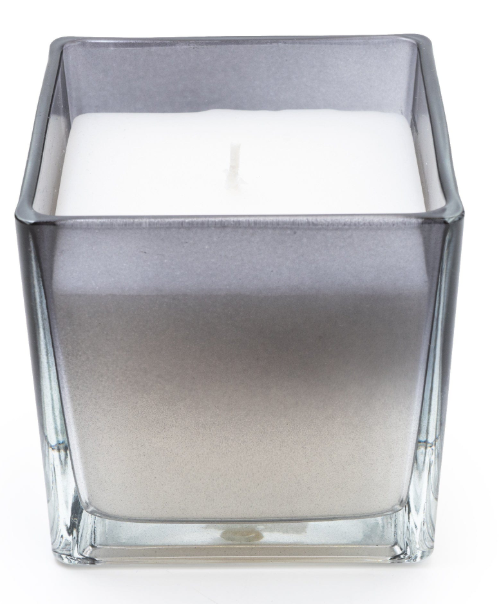 Square glass candle holder-candle in glass pot-Renaissance Design Studio