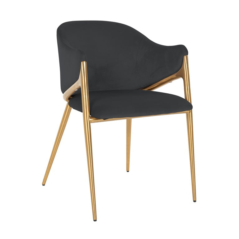 Stefani Dining Chair in Khaki Velvet or black velvet