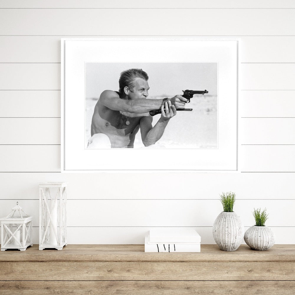 Steve McQueen Pistols. Hand made framed art work