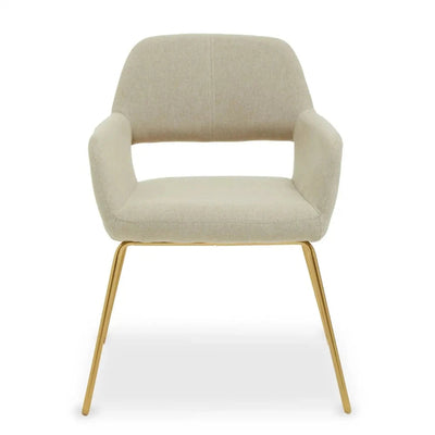 Stockholm dining chair in ivory and gold