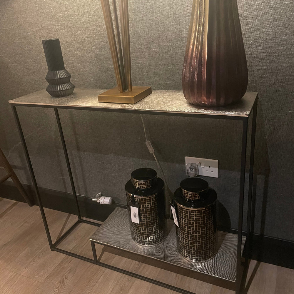 Susanne black  and brushed gold console table. SPECIAL SALE PRICE