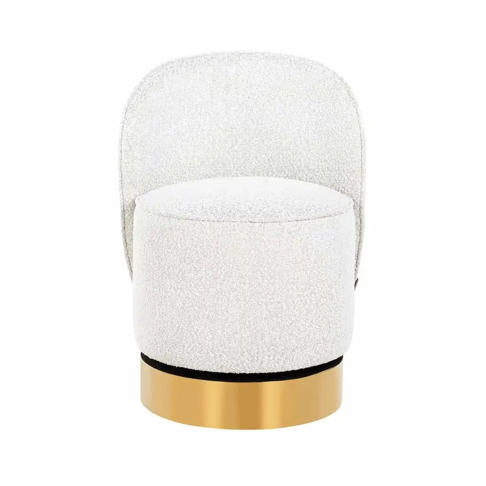 Swivel chair Bristel White Bouclé