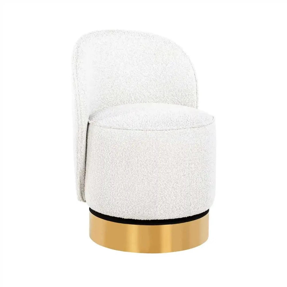 Swivel chair Bristel White Bouclé