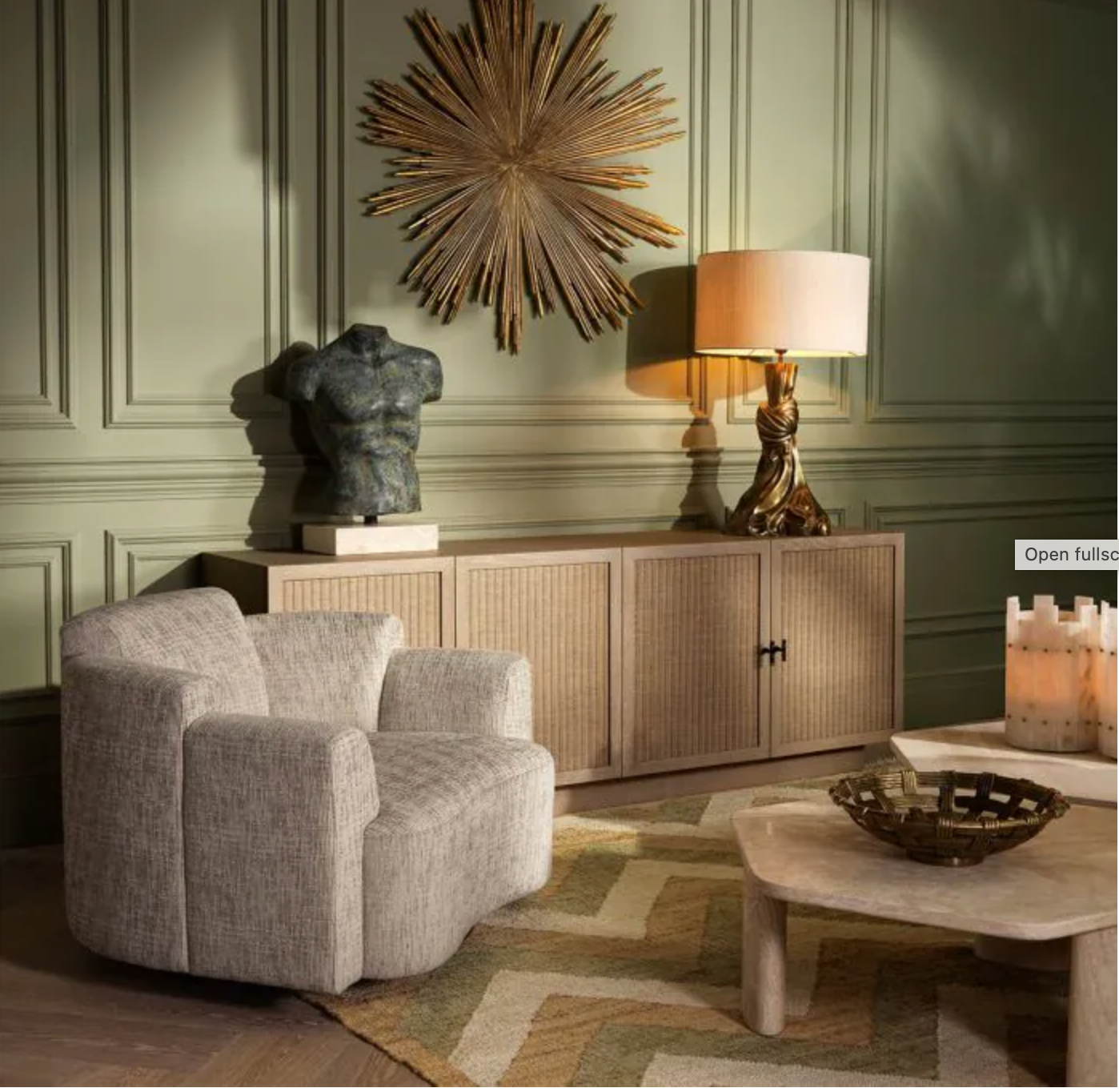 Swivel Chair Marbella Creststone beige by Eichholtz.-armchair-Renaissance Design Studio