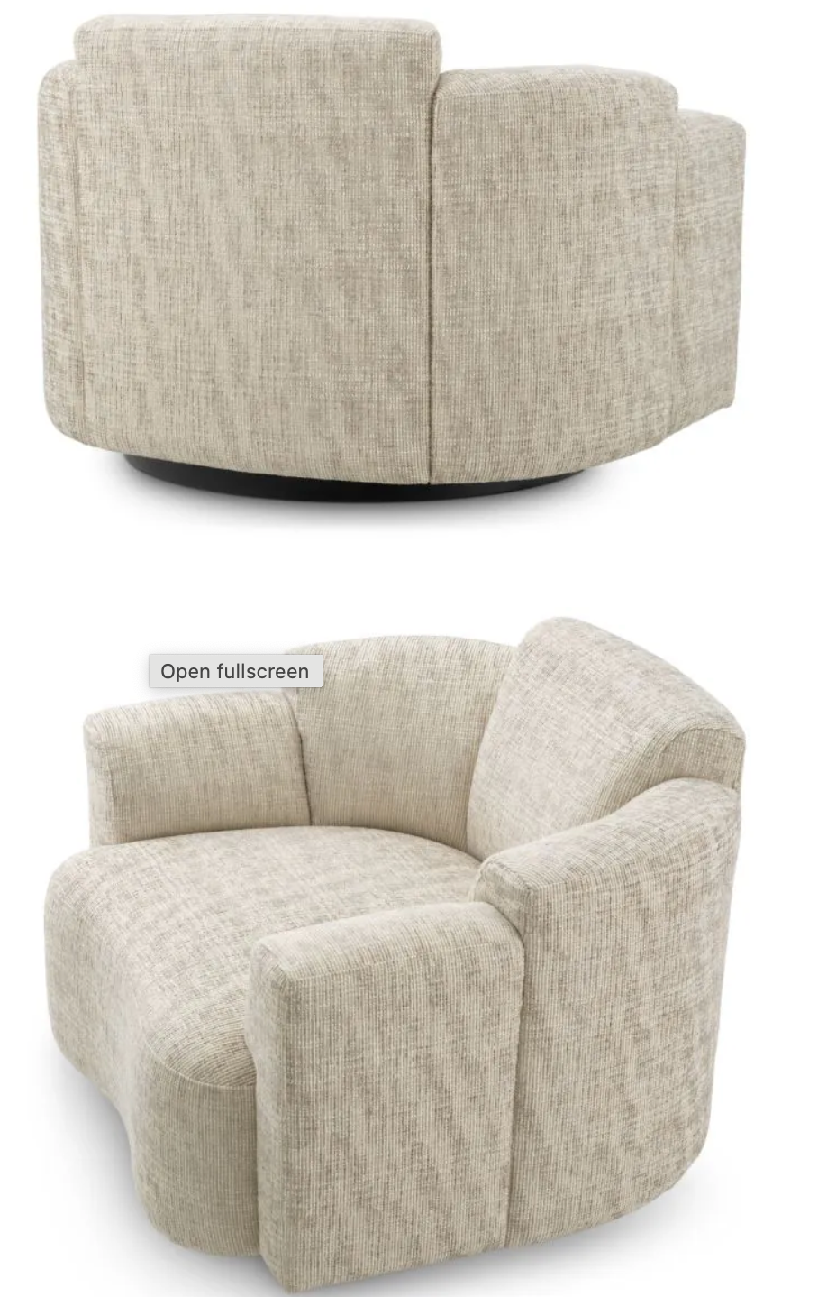 Swivel Chair Marbella Creststone beige by Eichholtz.-armchair-Renaissance Design Studio
