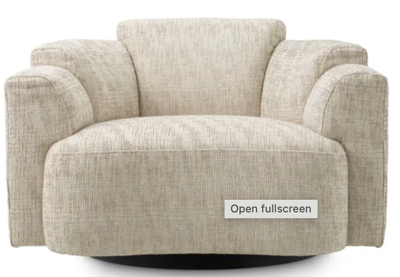 Swivel Chair Marbella Creststone beige by Eichholtz.-armchair-Renaissance Design Studio