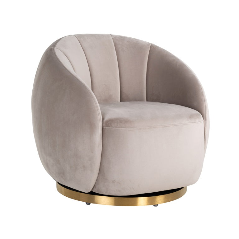 Swivel easy chair Jagger Brushed gold-Armchair-Renaissance Design Studio