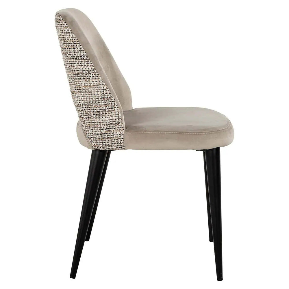 Tabita dining chair   in Khaki Natural with contrast fabric on back