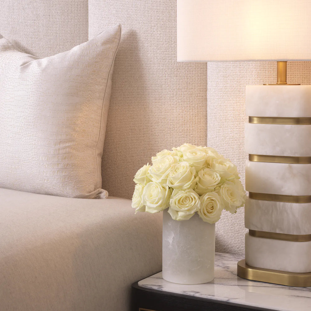 Table Lamp Newall Antique brass and alabaster by Eichholtz