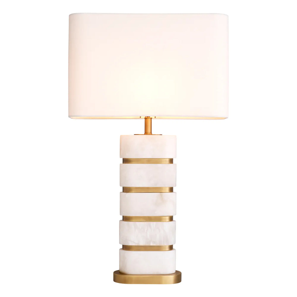 Table Lamp Newall Antique brass and alabaster by Eichholtz