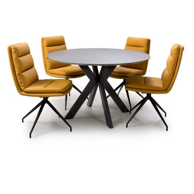 Tampa set of 4 dining chairs in brilliant ochre colour HALF PRICE Were 840 set