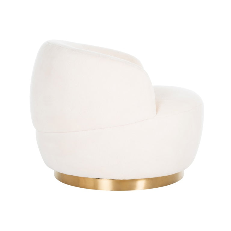 Teddy white swivel armchair-swivel chair-Renaissance Design Studio