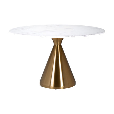 Teneille round fining table with marble top