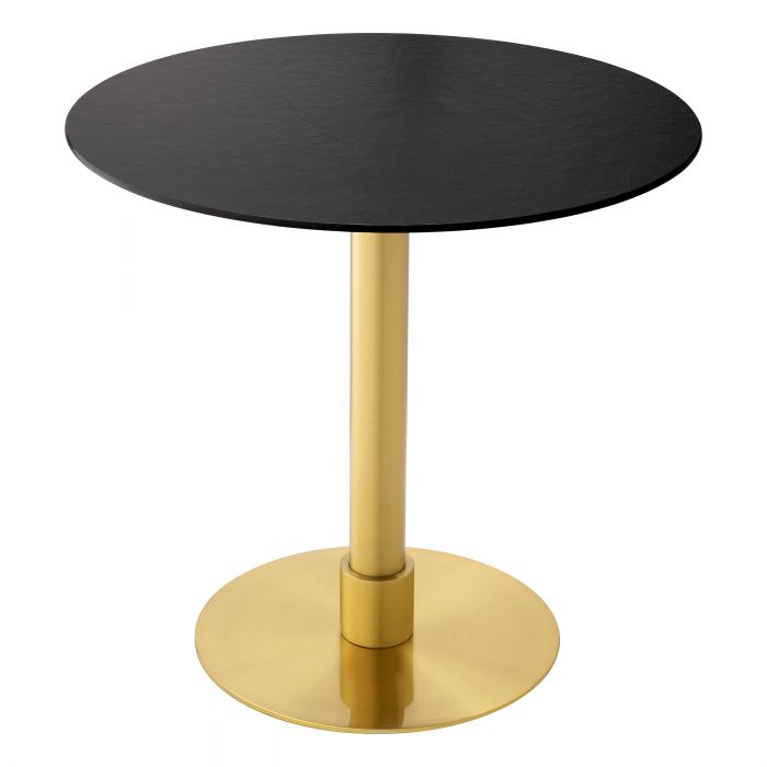 Terzo bistro table by Eichholtz black top brushed brass 80 cm by Eichholtz-Renaissance Design Studio