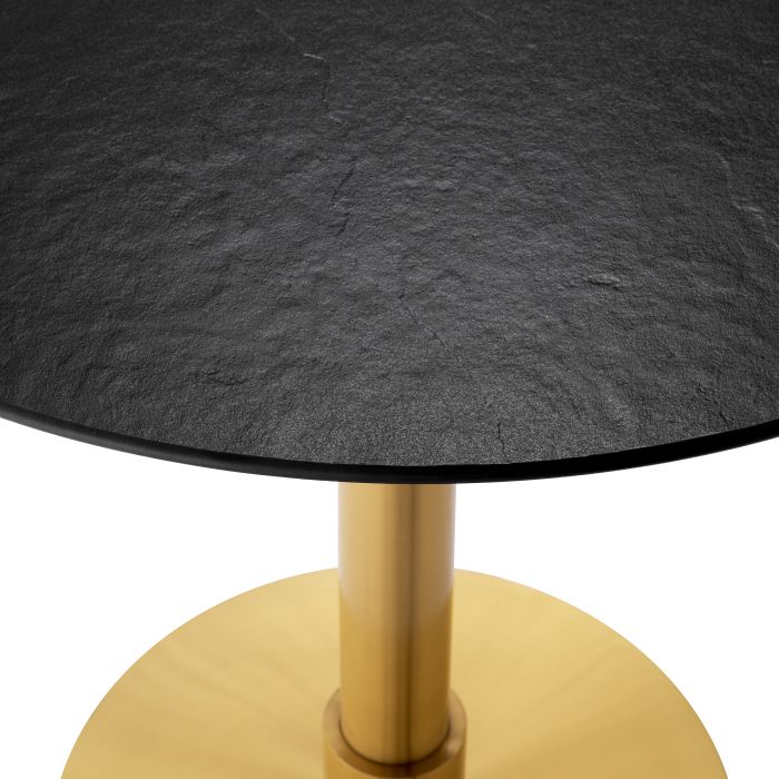 Terzo bistro table by Eichholtz black top brushed brass 80 cm by Eichholtz-Renaissance Design Studio