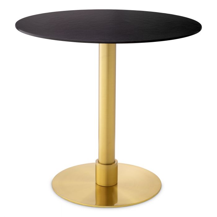 Terzo bistro table by Eichholtz black top brushed brass 80 cm by Eichholtz