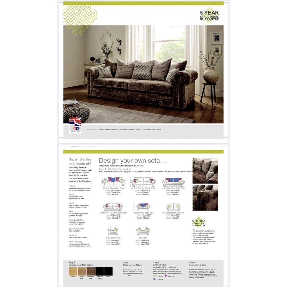 Titan XL SPLIT stunning sofa custom made in stock  by Whitemeadow