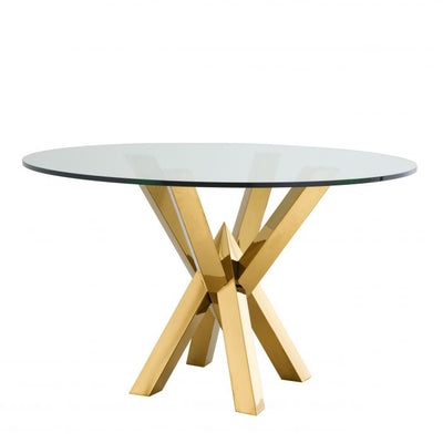 Triumph gold finish round table by Eichholtz