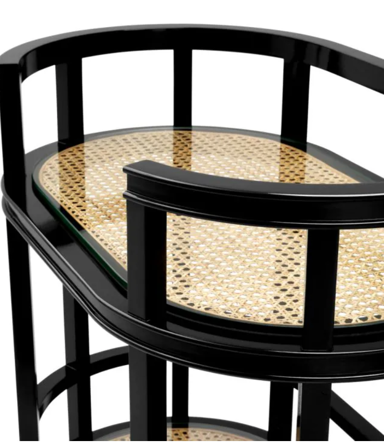 Trolley Bahamas Black finish | natural cane By Eichholtz-Renaissance Design Studio