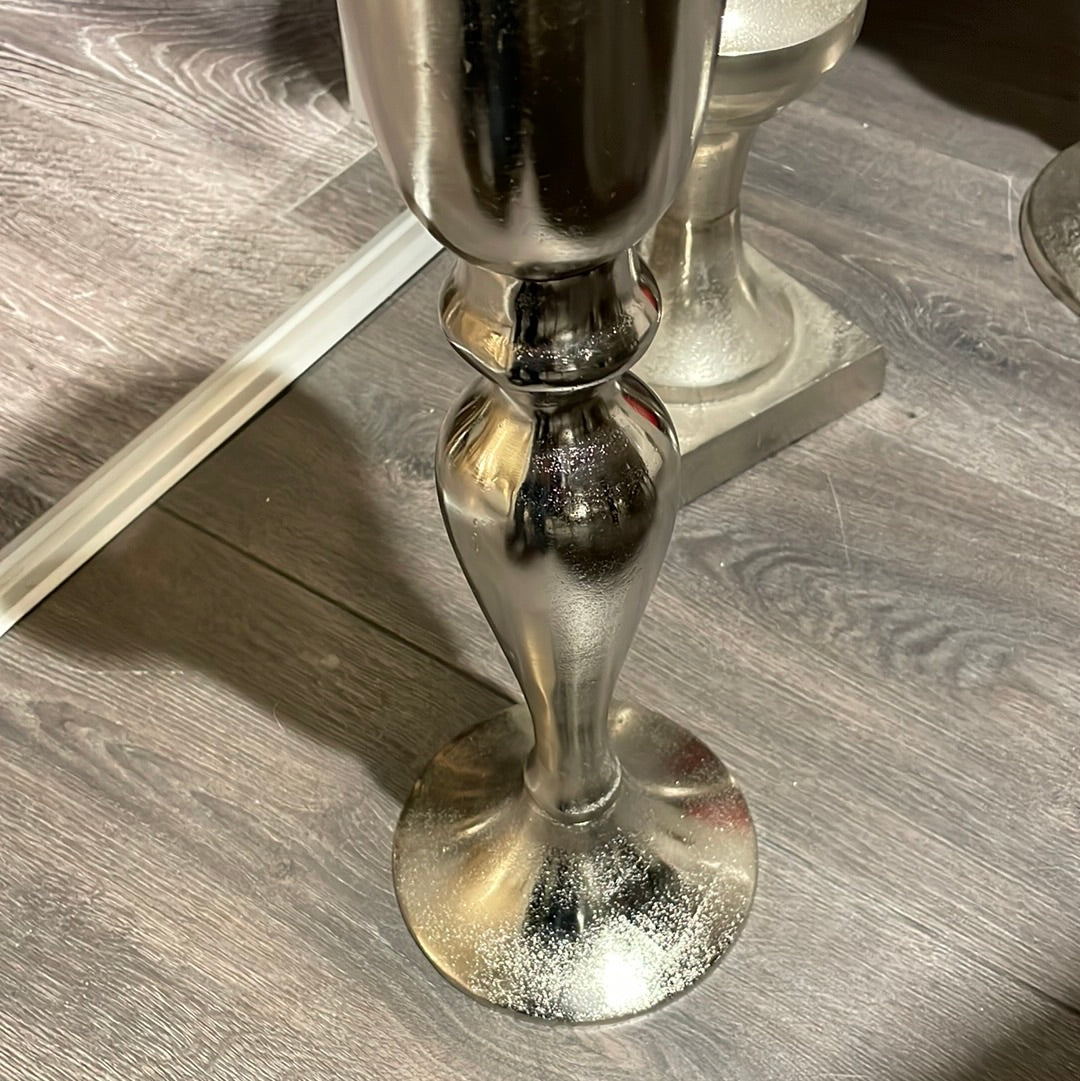 trumpet silver nickel vase-Renaissance Design Studio