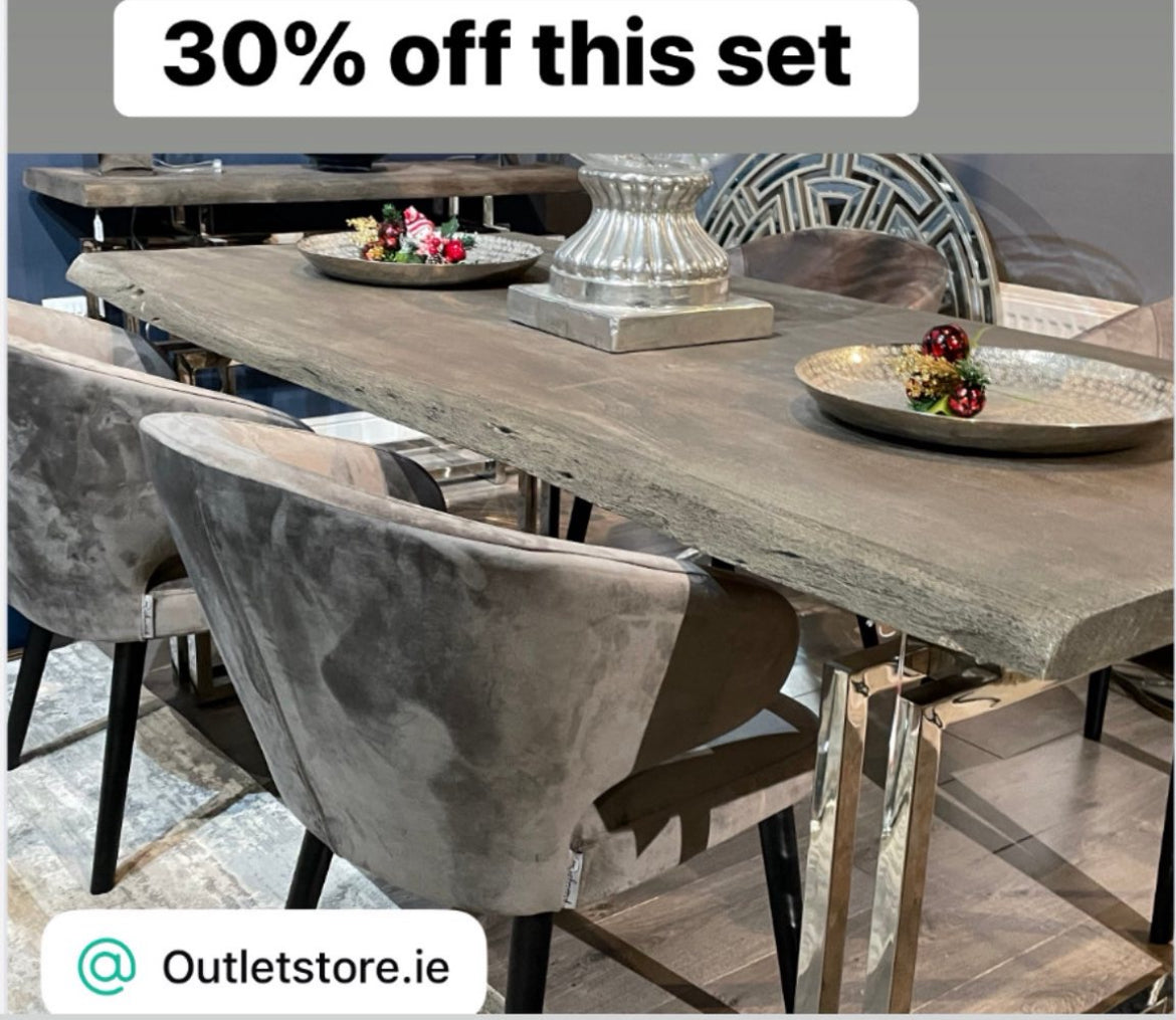 Tuscan Solid Live Edge Dining Table 200cm - Reduced To Clear Save €600-Renaissance Design Studio