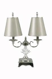 Twin arm Tishan lamps with taupe shades-Renaissance Design Studio
