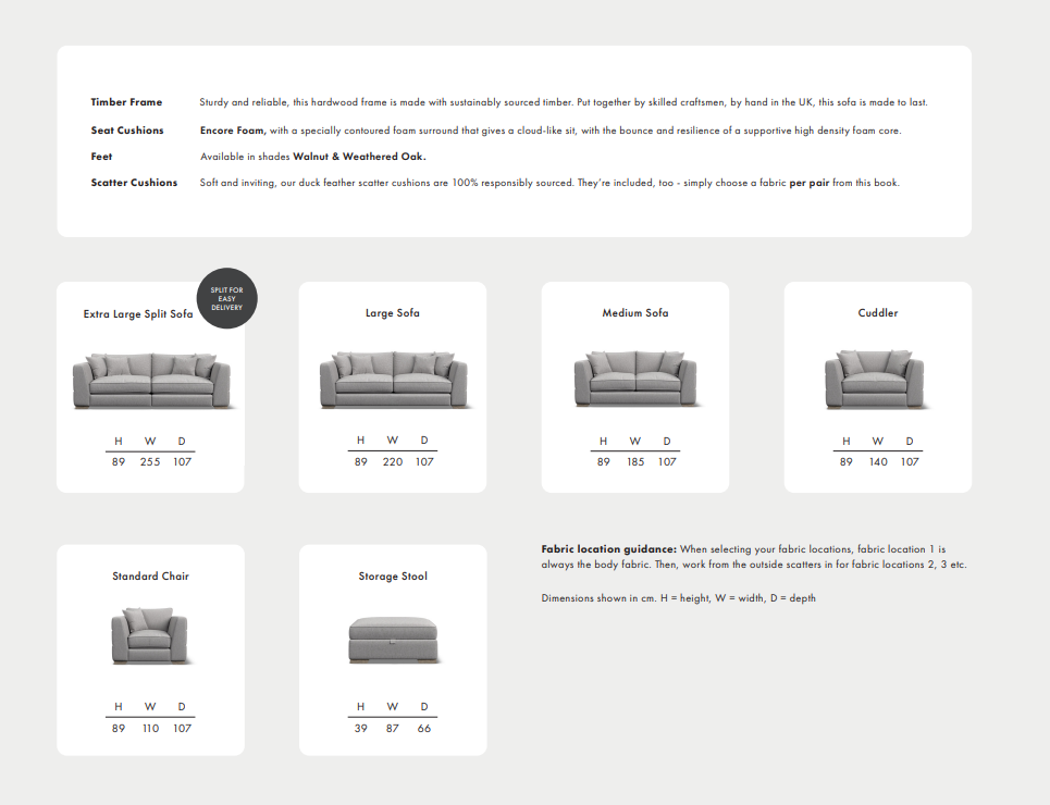 Valentino bespoke sofa collection by Whitemeadow with free scatters made for YOU  AF