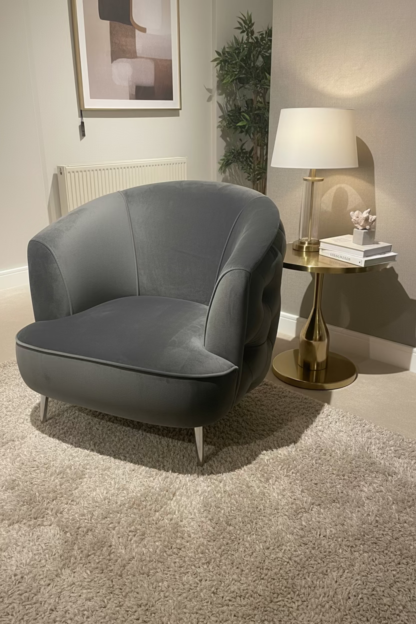 Vanessa Occasional velvet chair reduced Last one-Renaissance Design Studio