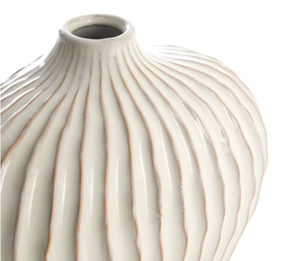 Vase Deco Lorito In Cream-Renaissance Design Studio