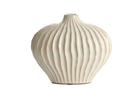 Vase Deco Lorito In Cream-Renaissance Design Studio