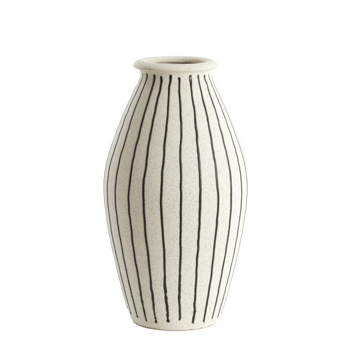 Vase Diana ceramics cream-black Large-Renaissance Design Studio