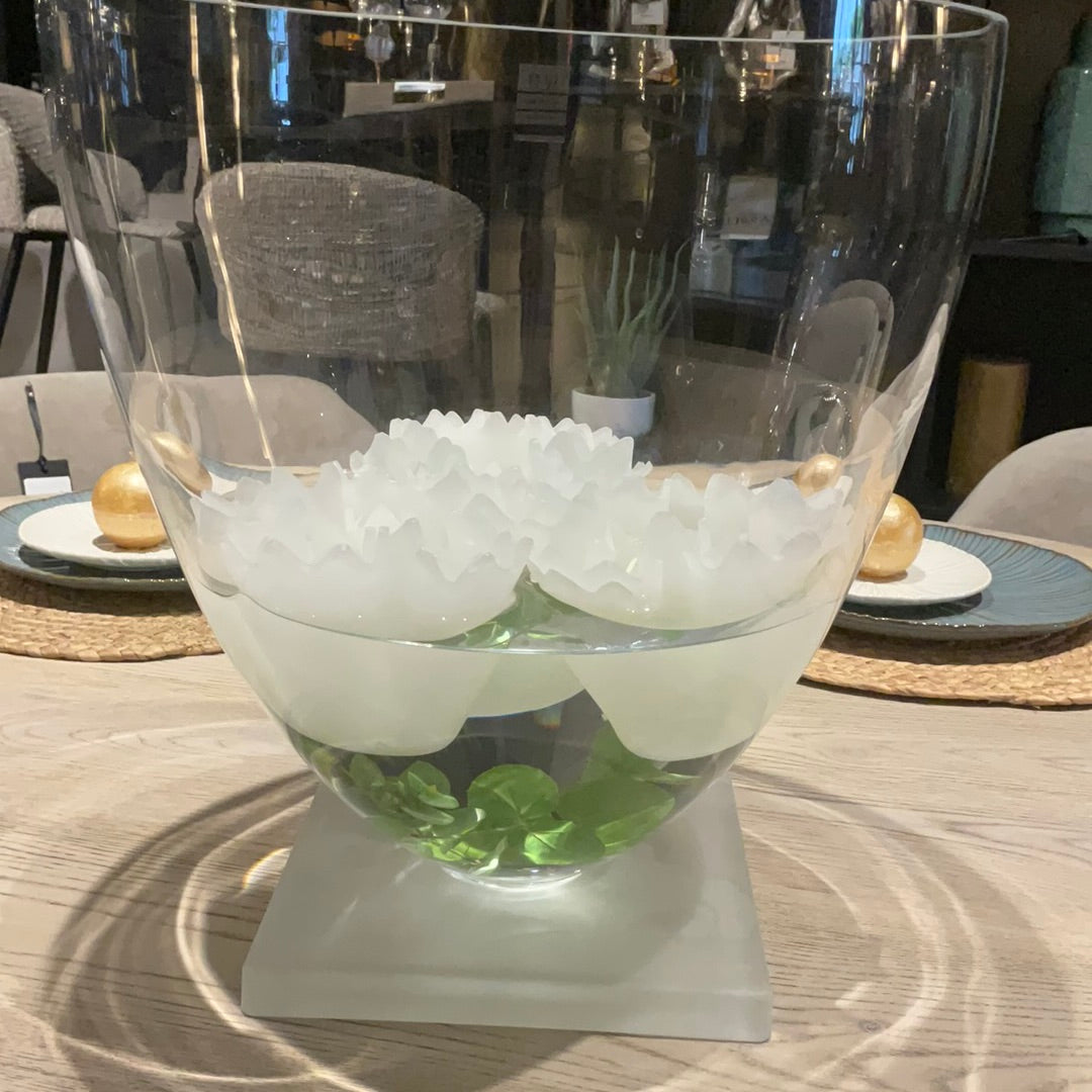 Vase with frosted glass base-Renaissance Design Studio