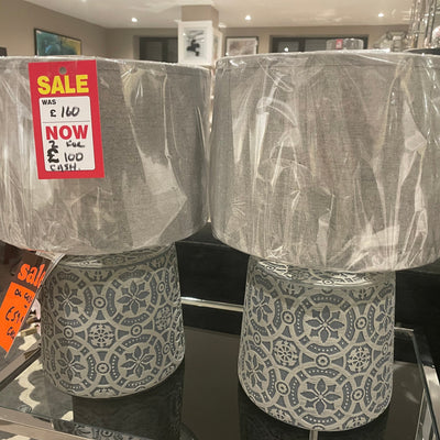 Vedder Grey Concrete Lamps set of 2 reduced ex display