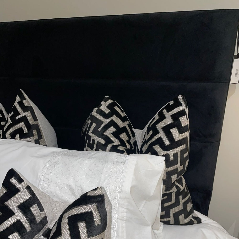 Venice headboard /Bed Jet Black Plush Velvet or custom to your spec-Renaissance Design Studio
