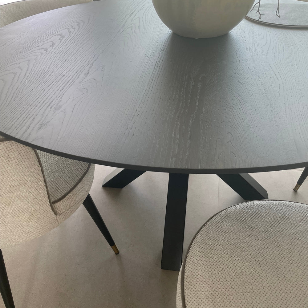 Vera round solid oak custom dining table