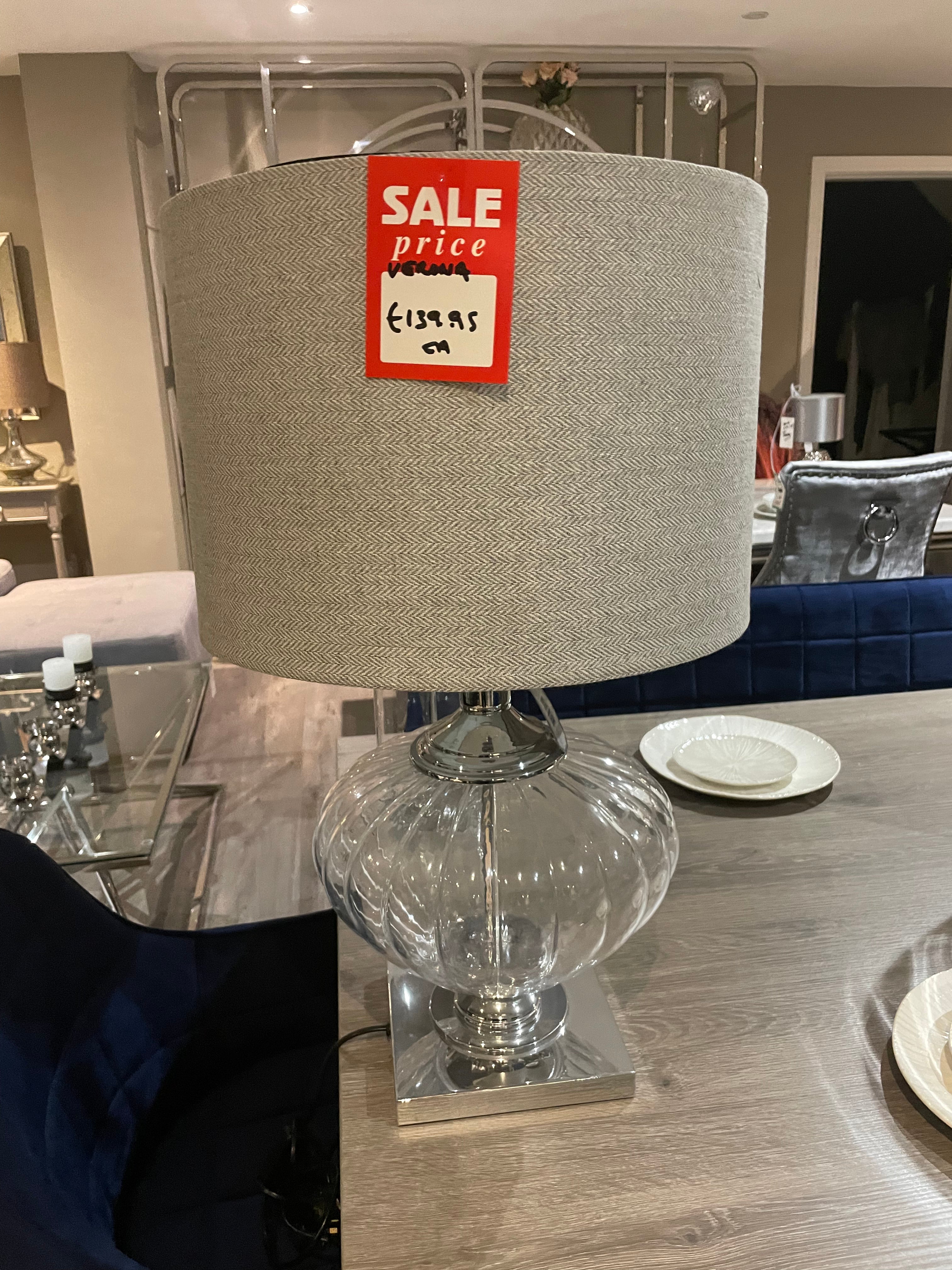 Verona glass table lamp last one on clearance offer-Renaissance Design Studio
