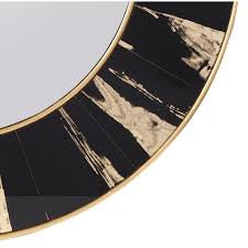 Vesna Round Mirror gold and black 100 cm-Mirrors-Renaissance Design Studio
