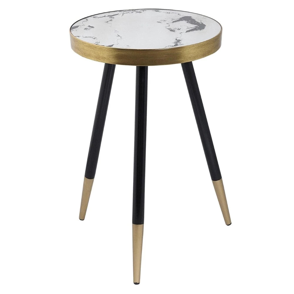 Veva side table with mirrored top