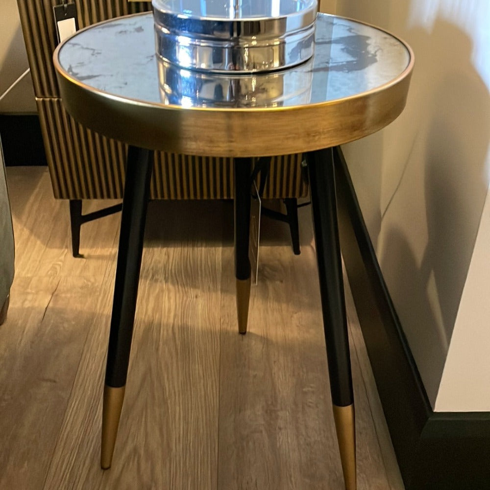 Veva side table with mirrored top-Renaissance Design Studio