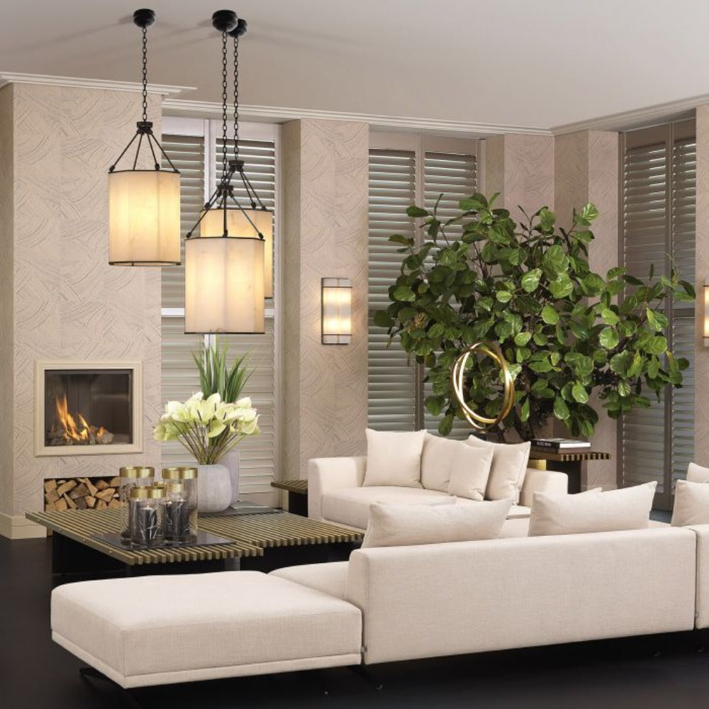 Victoire L alabaster and bronze lantern by Eichholtz-Renaissance Design Studio