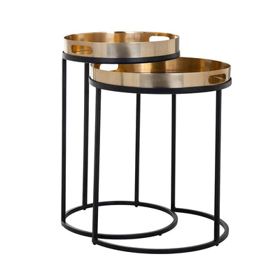 Vienna L Gold and Black Nest side of tables REDUCED LAST SET