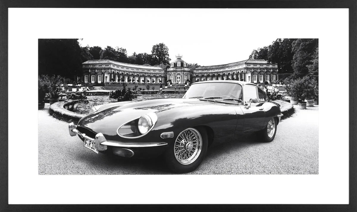 Vintage car in historic park framed exclusive prints-Renaissance Design Studio