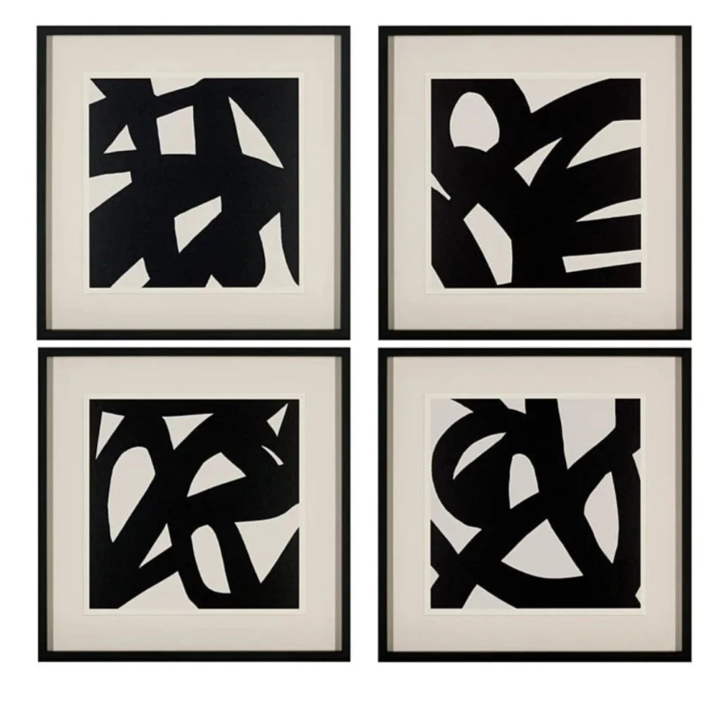 Vlado Fieri Set of 4 Hand made framed art work-Wall Art-Renaissance Design Studio