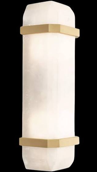 Wall Lamp Pandora Antique brass finish w alabaster by Eichholtz-Renaissance Design Studio